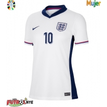 Camiseta Inglaterra Jude Bellingham #10 Primera Equipación para mujer Eurocopa 2024 manga corta